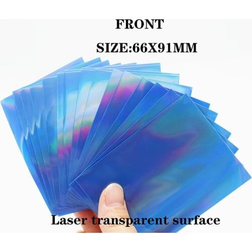 200 PCS/LOT Rainbow Holographic Blue Cards Sleeves,Foil Cards Protector Trading Cards Shield Magic Laser Cover PKM/YGO Sleeves