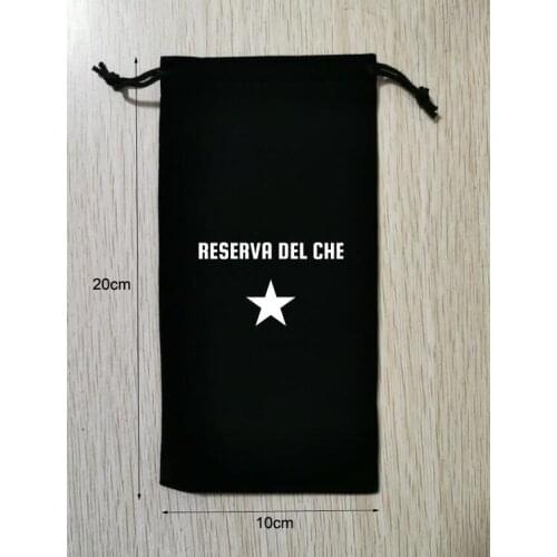 Customize Logo 300pcs 10x20cm Drawstrings Black Velvet Bags Printed With White Logo