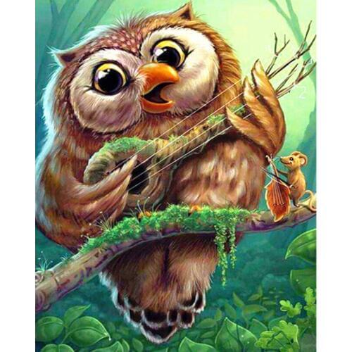 5D DIY square round Diamond Painting Cute owl Cross Stitch Diamond Embroidery Pattern Rhinestone Home Decor J0676