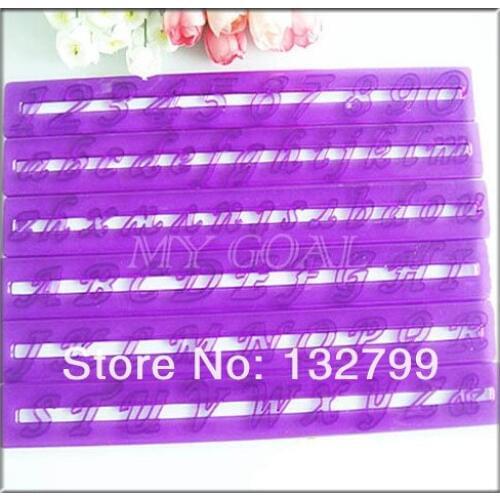 6pcs/set Number Letters Cake Cutter Paste Fondant Frill Edge Straight Frilling Cake Tool Purple