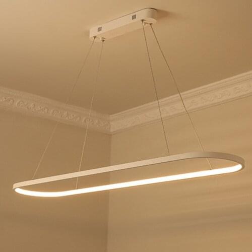 Black/White Modern Led Chandelier For Dining Room Bar Kitchen Room Oval Shape Chandelier Lighting Fixtures lamparas colgantes