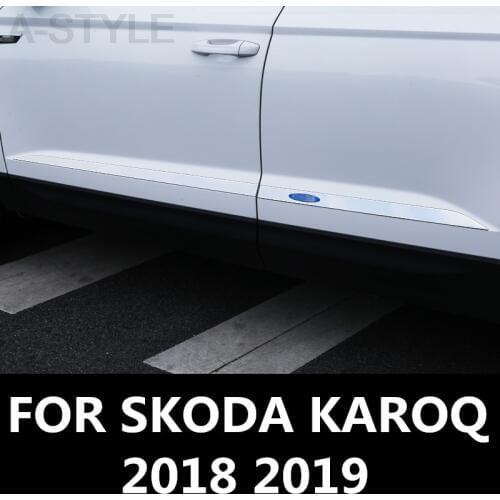 For SKODA KAROQ 2018-19 Waterproof Universal Car Door Side Protector Bumper Strips Decal Decorative Anti-Collision Accessories