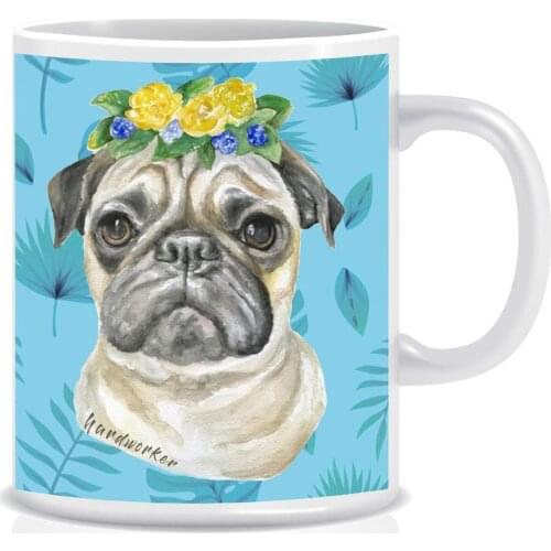 Custog Porcelain Mug Fun Design For Coffee Funny Gifts for Women and Men 12oz Hardworker Dog