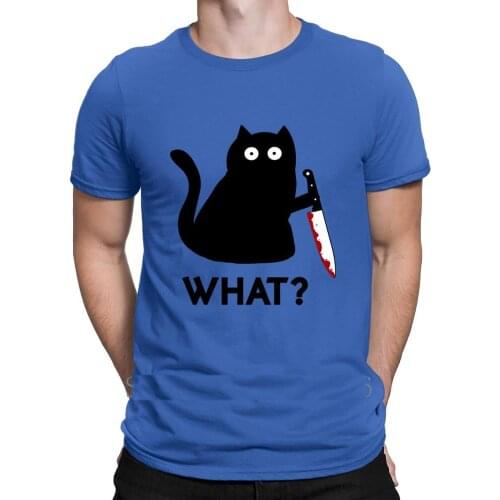 Cat What Funny Black Cat Shirt Murderous Cat T Shirt Customized Big Size S - 6XL Famous Spring Funny Outfit Trend Tee Shirt Shir