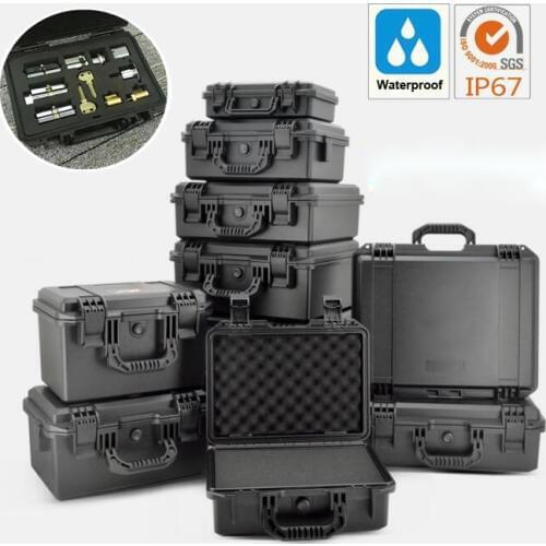Tool Box Waterproof Impact Resistant Safety Case Suitcase Toolbox File Box Equipment Camera Case with Pre-cut Foam Lining