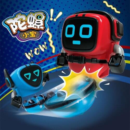 Creative Novel 2 In 1 Separable Design Rotating Spinning Top Robot Battle Toys Classic Pull Ruler Launcher Inertia Stunt Toy