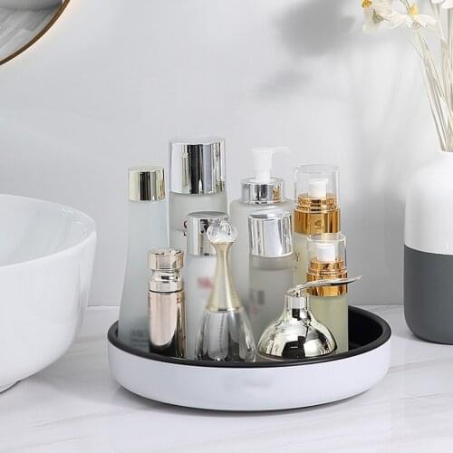 25-30cm Kitchen Condiment Storage Tray Rotating 360 Degree Round Food Snack Storage Plate Non-Slip Organizer TPR Cosmetics Dish