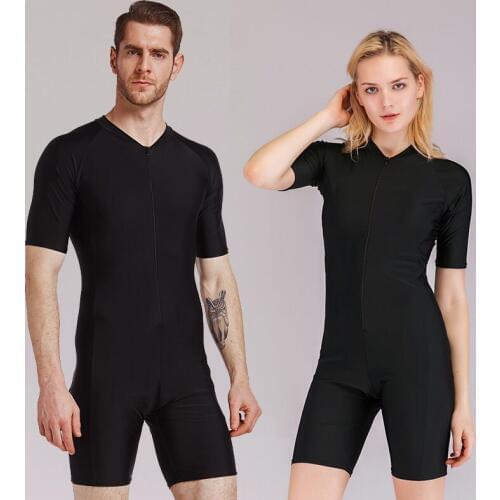 SBART Women High Elastic Thin One piece Swimsuit Cardigan Diving suit surf zipper Swim Wetsuit UV Rash Guards Water sports suit