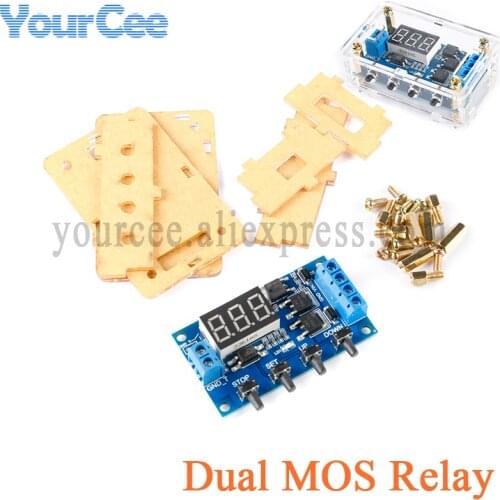 DC 12V 24V Dual MOS Tube LED Digital Time Delay Relay Trigger Cycle Timer Delay Switch Circuit Board Timing Control Module Case