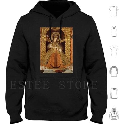 Luis Ni ? O-Virgin Of The Of Malaga ( 1740 ) Hoodies Long Sleeve Jesus Mary Saint Mother Virgin Christian Catholic