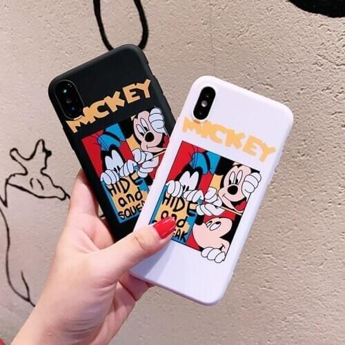 Mickey Mouse Phone Case Disney Anti-fall Mobile Phone Cover Cute 3D Cartoon Soft Phone Shell for Iphone 6s 7 8 Plus 11 Pro Xs Xr