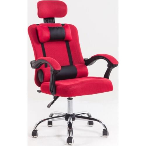 Fashion Minimalist Modern Computer Chair Home Office Chair Ergonomic Reclining Footrest Lift Chair Mesh Staff Chair Metal