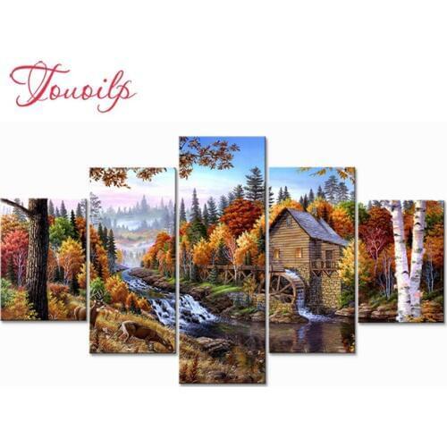 Multi-pictures DIY painting Crystal Landscape Rhinestone Diamond painting Cross Stitch full Diamond Embroidery Mosaic Home decor