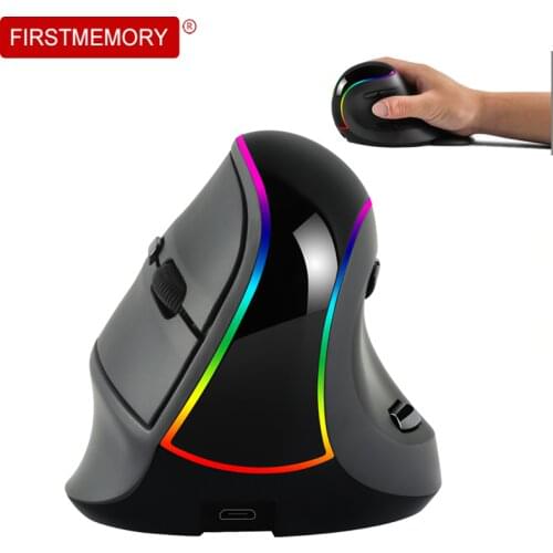 RGB Wireless Gaming Mouse Rechargeable Ergonomic Vertical Mouse 3200DPI USB Optical Gamer PC Mice Mause with Backlit For Lapto