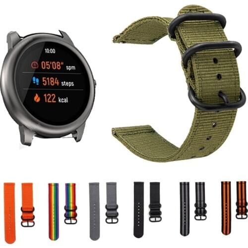 Nylon Canvas Watch band For Haylou Solar LS05 Smart Watch Strap Replacement Accessories Watchband Bracelet Wriststrap TPU film
