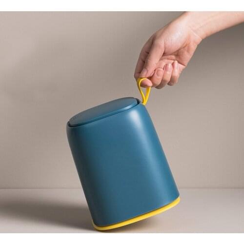 2021 NEW Mini Desktop Trash Can Small Garbage Container Waste Paper Basket Car Waste Bin Smart Toilet Narrow Bedroom Trash Can