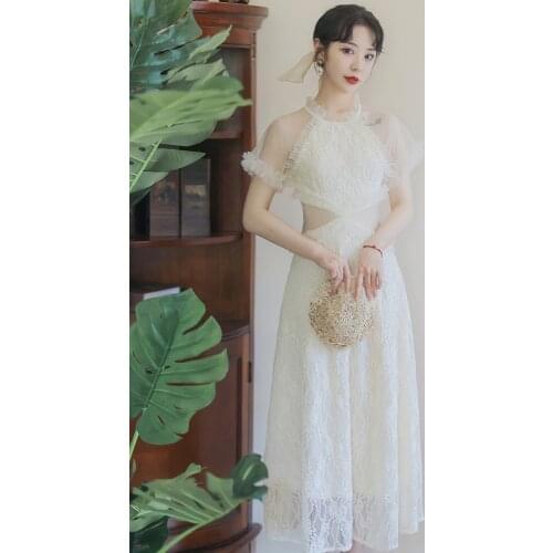 Original statement! Spot light honey talk, net yarn stitching bud silk waist machine dress carefully