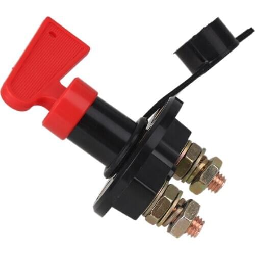 Rotary switch 60 Volt 400 Amp Battery Disconnect Cut Off Kill Switch With Removable Key 4 Hole 10mm Thead Dia