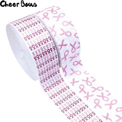 75mm Grosgrain Ribbon Pink Glitter Printed Ribbons For AIDs Decor Crafts DIY Hair Accessories Gifts Wrapping Materials 2Yards