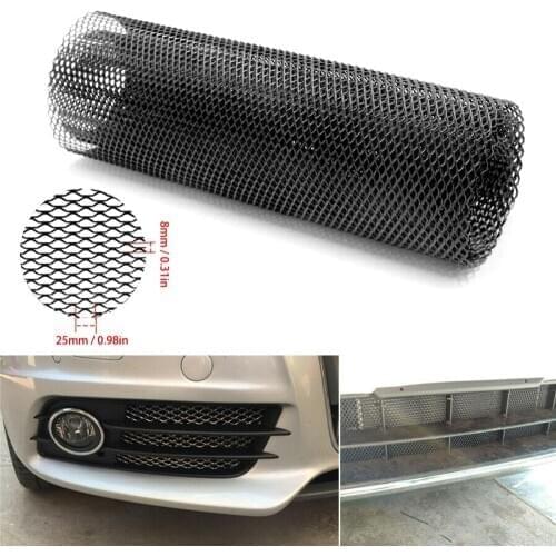 100x33cm Vehicle Grille Mesh Aluminium Racing Grill Cover Car Bumper Fender Hood Vent Grille Net Fly Eye Tint Perforated Mesh
