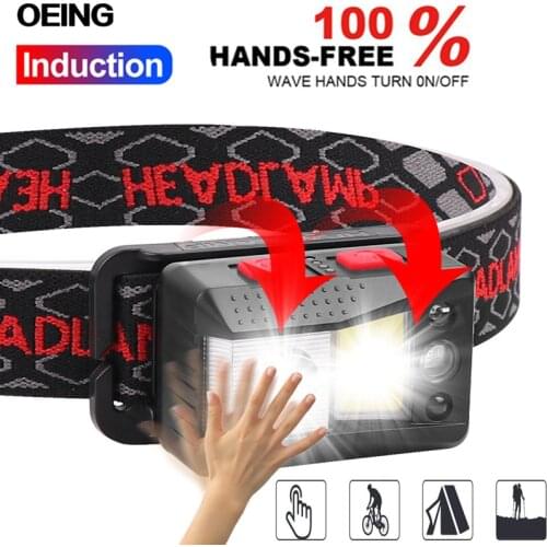 20000 Lumens LED Headlight With Motion Sensor Built-in Battery USB Charging Waterproof Suitable For Camping And Fishing Outdoor