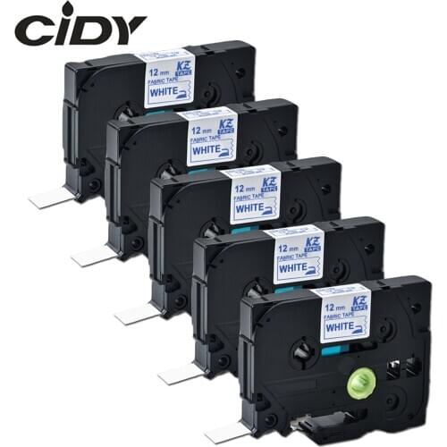 5pcs Compatible for Brother 12mm tze blue on white tape Fabric Iron TZe-FA3 TZ-FA3 tze FA3 tze-FA231 for Brother P-touch Printer