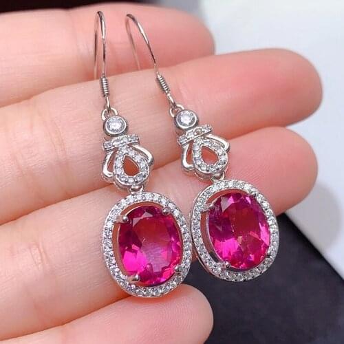 CoLife Jewelry Silver Crown Drop Earrings with Gemstone Natural Citrine Topaz Drop Earrings 925 Silver Gemstone Eardrop