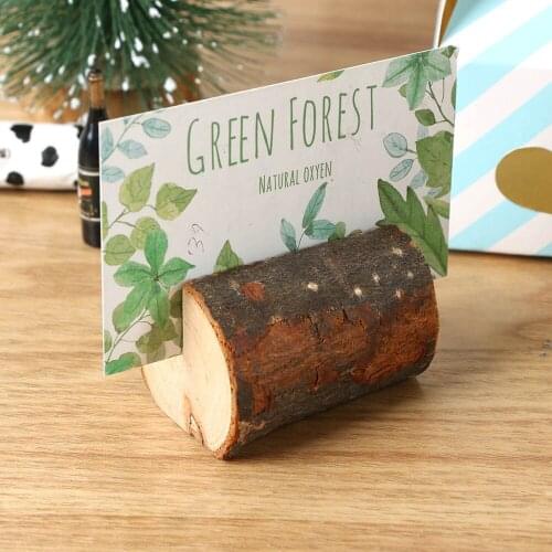 Retro Log Photo Clip Bark Stump Crafts Country Home Decoration Stakes Wedding Hotel Table Card Decoration