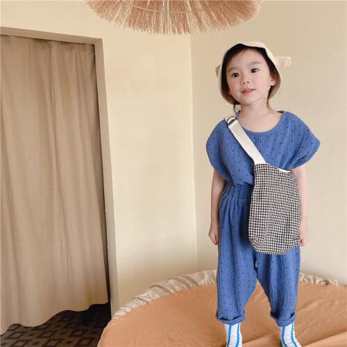 MILANCEL 2021 Summer New Girls Set Short Sleeve Solid T-Shirt And Short 2Pcs Homewear Suit