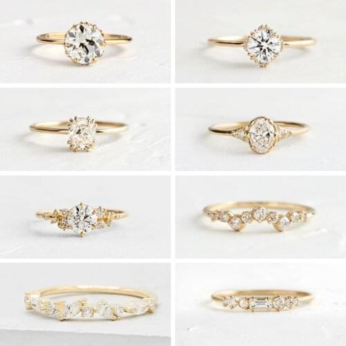 CANNER 6/7/8mm Classic Wedding Ring 925 Sterling Silver Exquisite Charm Zircon Crystal Womens Rings Engagement Gift Anillos