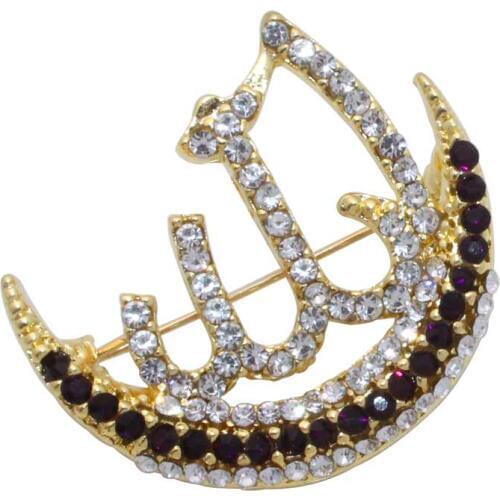 ZKD islam muslim Allah Scarf Hijab crystal Pin brooch