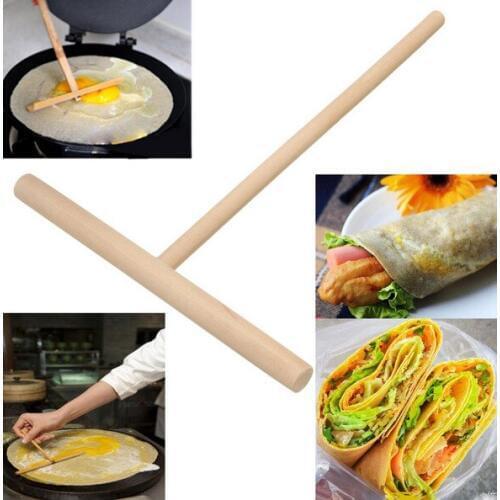 1PC Pancake Batter Spreader Stick Pancake Tool Wooden Home Kitchen Tools Chinese Specialty Crepe Maker OK 0881