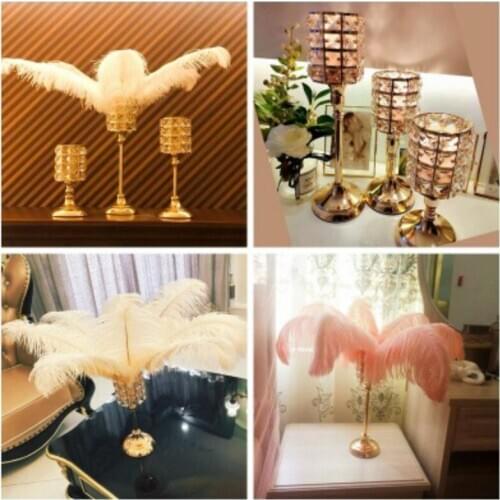 1pc Exquisite Nordic Candlestick Ornaments Gold Crystal Candlestick Table Candle Holders for Home Christmas Wedding Decor Gifts