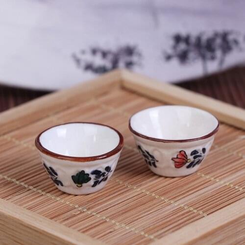 1PCS 1:12 Dollhouse Mini Ceramics Tableware Rice Bowl Food Dishes Plates Kitchen Decor Dollhouse Accessories