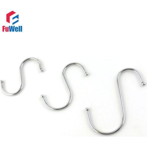 10pcs/lot S Shaped Hooks Hanger Kitchen Cabinet Storage Holders for Clothes Pot Pan Kitchen Hooks Holder