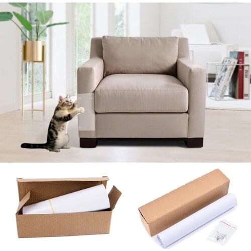 2Pcs Couch Guard Furniture Protector Stickers Cat Sofa Anti-Scratching Scratch Post Claw Self-adhesive Pad Mat Supply 47x15cm