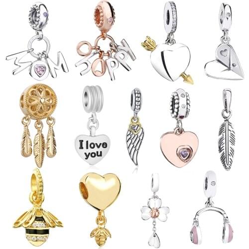 2Pcs Dragon Love Animal Animal Charm Pendant fit Brand Charms Bracelets Necklaces For Women DIY Jewelry Making