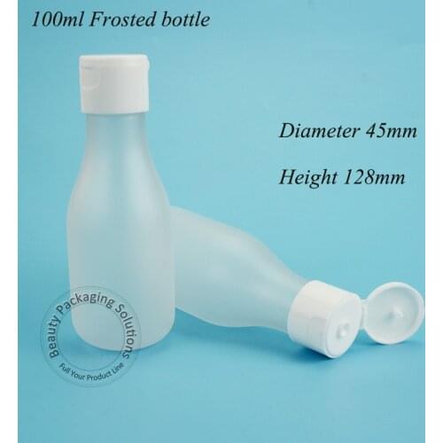 30pcs/Lot Promotion 100ml Plastic Lotion Bottle Empty Women Cosmetic Frosted 100g Jar Refillbale Container White Cap Pot