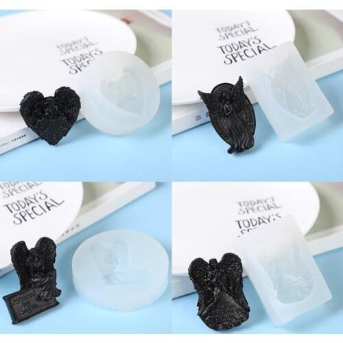 3D Stereo Soap Silicone Mould Angel Pattern Crystal Epoxy Resin Mold DIY Crafts Candle Casting Tool A09 21 Dropshipping