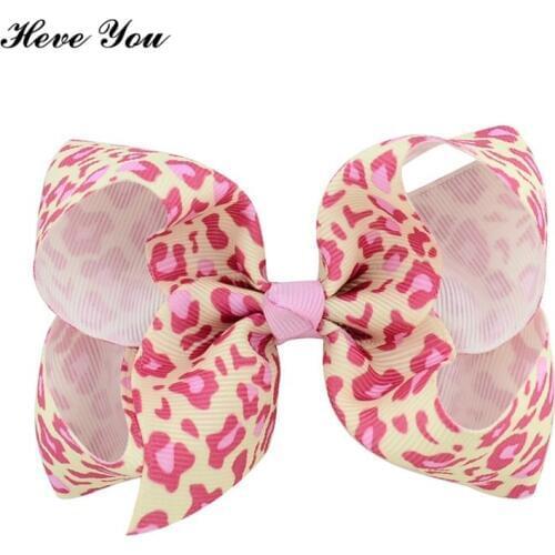 Heve You Hair Accessories 6PCS Handmade Hair Cilps Pet Accessories Dog Cat Grooming Bows for Puppy Boutique Leopard Pets Hairpin