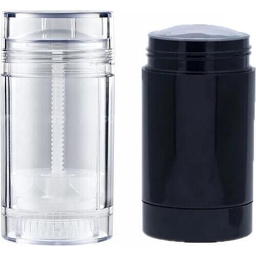 FreeShip 6pcs 75ml 2.5oz 75g Clear Black deodorant tube plastic twist deodorant stick container for mosquito cream