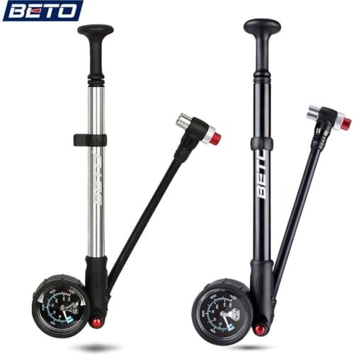 Beto Bike Shock Pump MTB Fork / Rear Suspension Pumps For Bicycle 400 PSI Hose Air Hand Pump Pressure Gauge Cycling Inflator