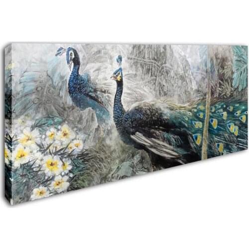 Large size 5D Diy Diamond Painting Full Square Round Picture Of Rhinestone Mosaic Diamond Embroidery peahen flowers DecorZP-291