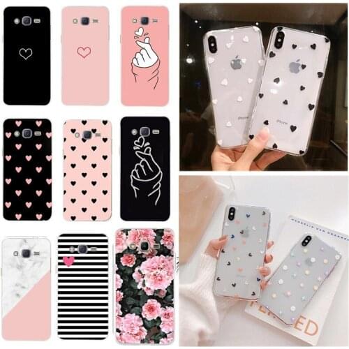 Clear Flower Love Heart For Samsung Grand Prime J2 Prime Case For Samsung Galaxy G530 G531Cover Soft TPU Silicone Phone Case