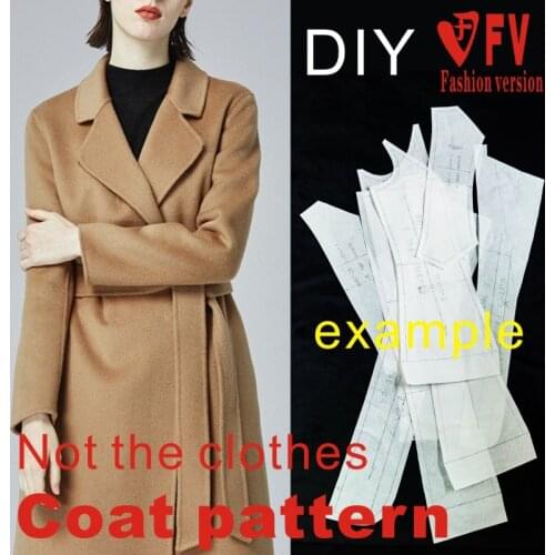 Sewing pattern double-sided cashmere womens mid-length coat coat pattern 1:1 garment production drawing BFY-331