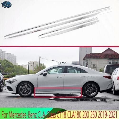 For Mercedes-Benz CLA-Class C118 CLA180 200 250 2019-2021 Car Accessories ABS Chrome Side Door Body Molding Moulding Trim