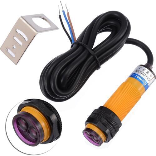 Electrical Equipment Adjustable Infrared Proximity Switch Photoelectric Sensor Switch NPN NO with Bracket Holder