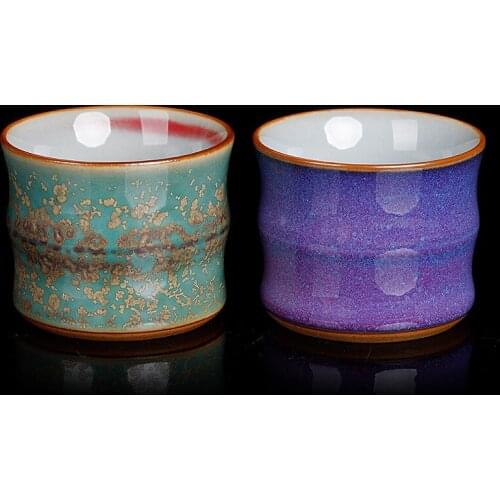 Jun kiln cup kiln change teacup Jun porcelain teacup master cup ceramic kung fu tea set drinking tea cup