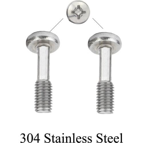 M5/M6*10/12/16/20/25/30/35/40 304 Stainless Steel Bolt Half Phillips Cross Recessed Pan Head Panel Waisted Shank Captive Screw
