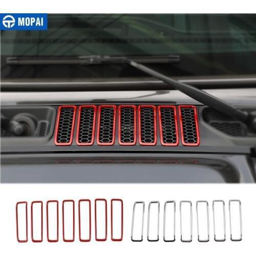MOPAI Car Stickers ABS Car Front Engine Hood Air Conditioning AC Vent Inlet Decoration Cover for Jeep Wrangler JL 2018-2021